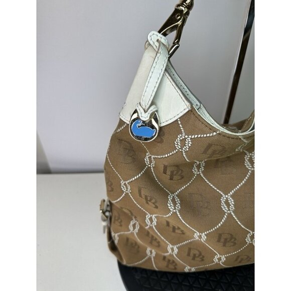 DOONEY & BOURKE Monogram DB Canvas Shoulder Handbag Purse Bag - Picture 7 of 12